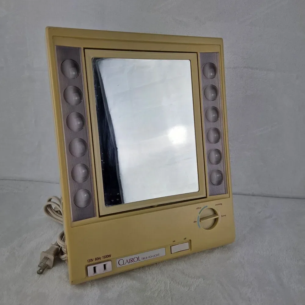 Vintage Clairol True-To-Light VII LM-7 Lighted Makeup Mirror 4 Settings Working!